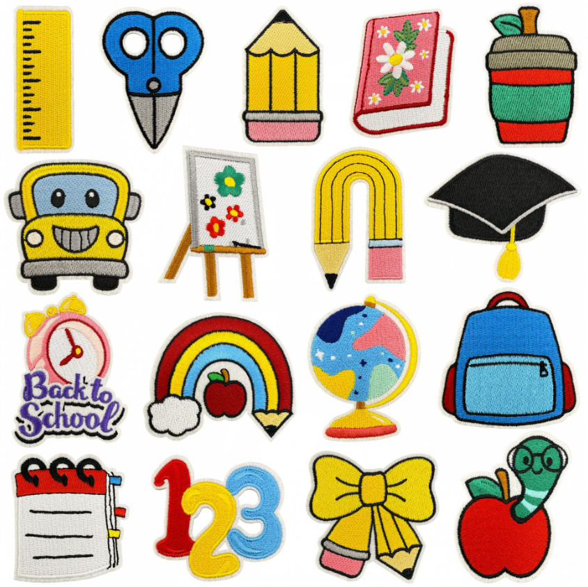 Phone Accessories Pictures - 10개입 백투스쿨 크레용 자수 패치 다림질