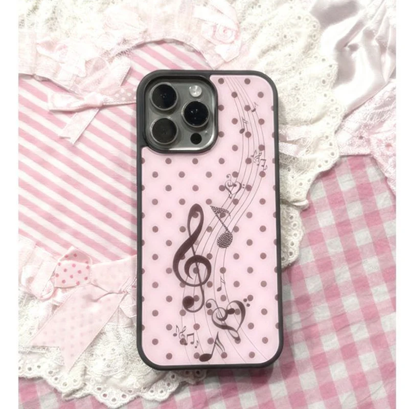 Phone Accessories For Girls - 핑크 브라운 물방울 무늬 소녀 하트