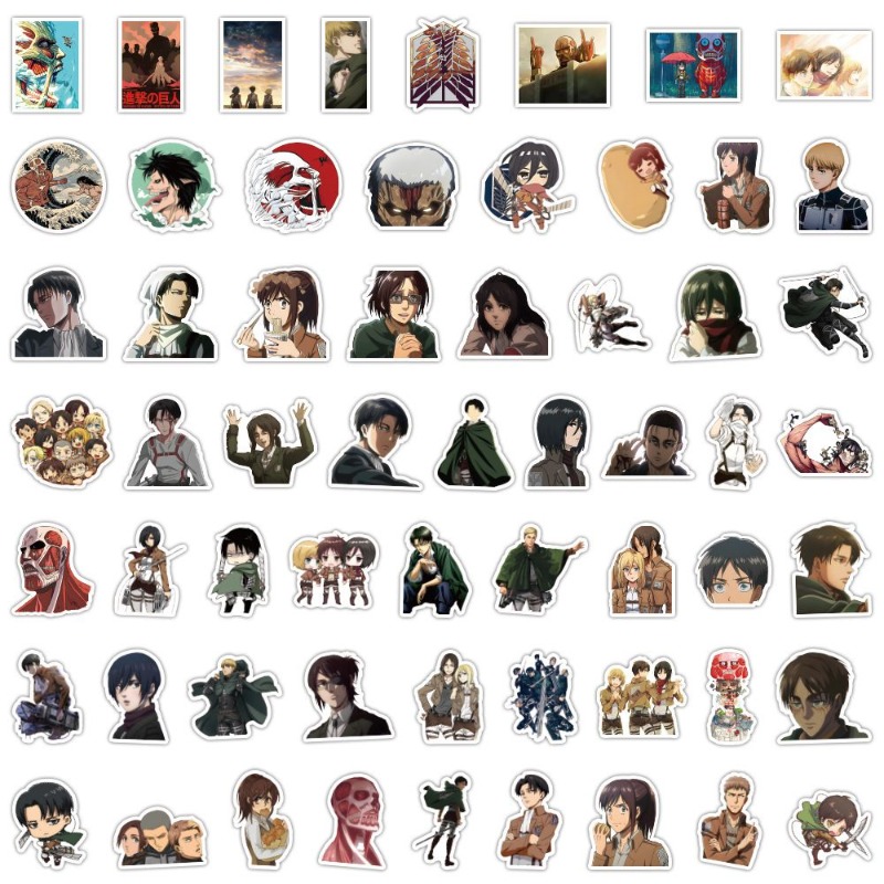Phone Accessories Diy - 60Pcs 진격의 거인 애니메이션 스티커 귀여운