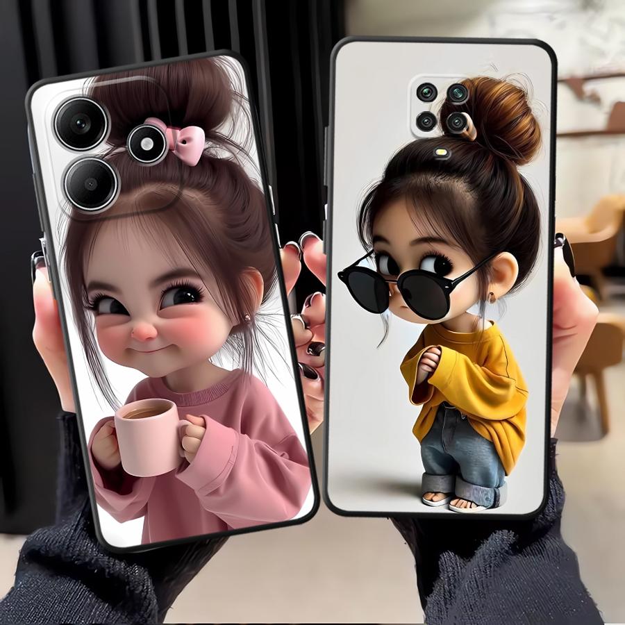 Phone Accessories For Girls - 만화 소녀 패턴 푼다 폰 커버