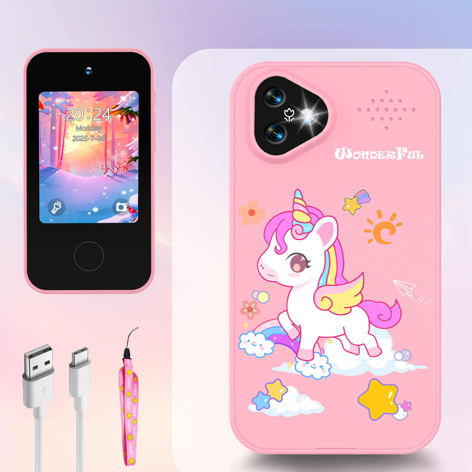 Phone Accessories Baby - 유니콘 키즈 스마트폰 카메라 장난감 터치스크린