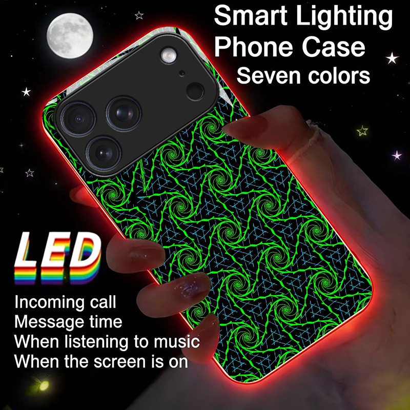 Led Flash Case - 화려한 스파이럴 발광 유리 LED 콜