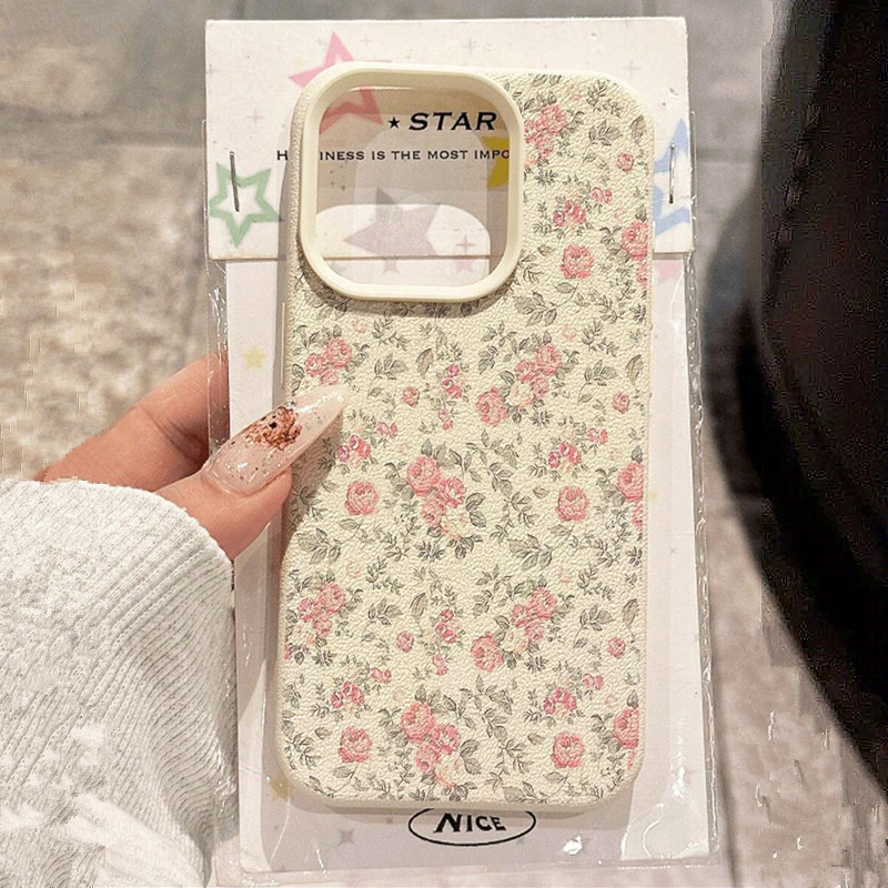 Phone Accessories For Girls - 귀여운 소녀 꽃무늬 화이트 클래식 소프트