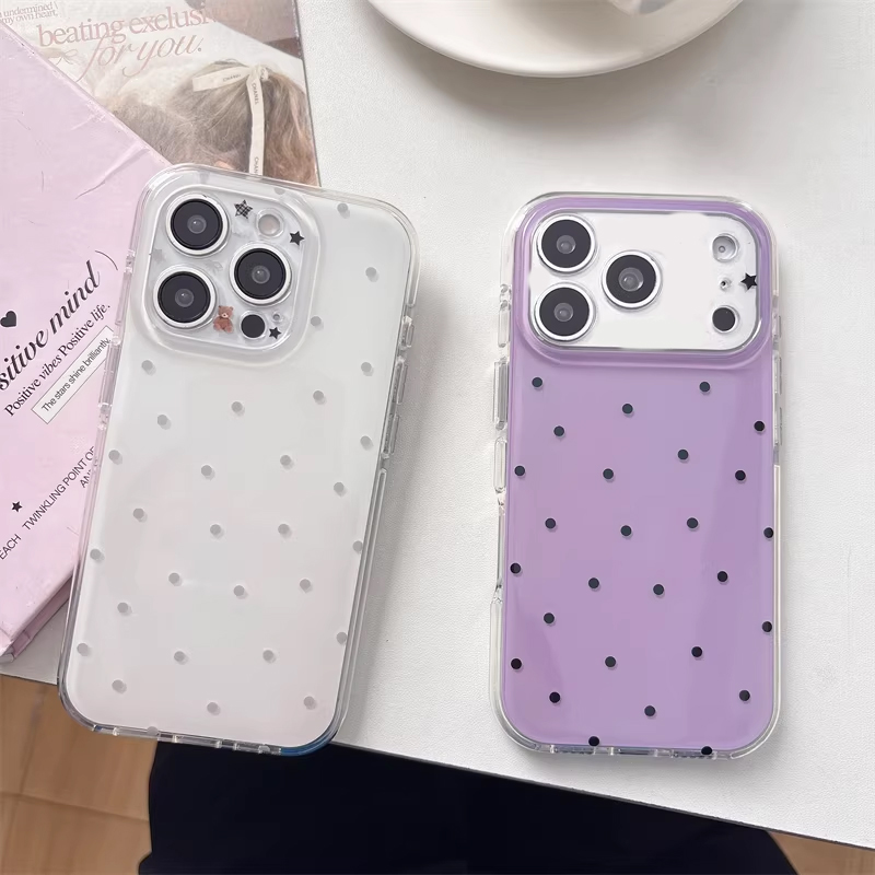 한국 인스타걸 심플 퍼플 물방울 무늬 만화 귀여운 폰  - Phone Accessories For Girls 리뷰 및 가격