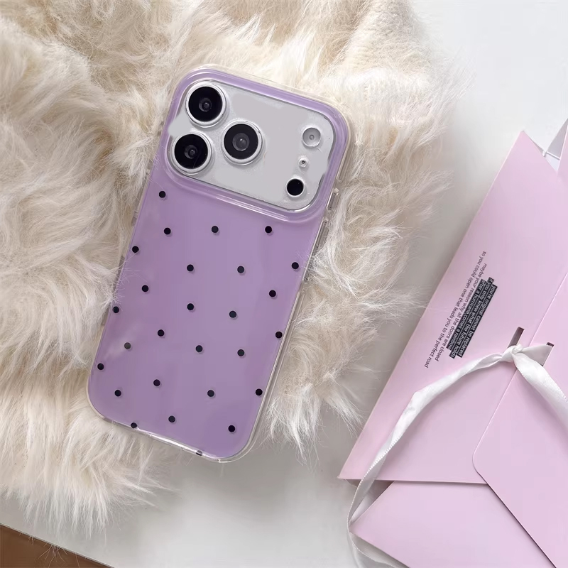 한국 인스타걸 심플 퍼플 물방울 무늬 만화 귀여운 폰  - Phone Accessories For Girls 리뷰 및 가격