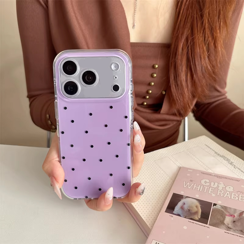 한국 인스타걸 심플 퍼플 물방울 무늬 만화 귀여운 폰  - Phone Accessories For Girls 리뷰 및 가격