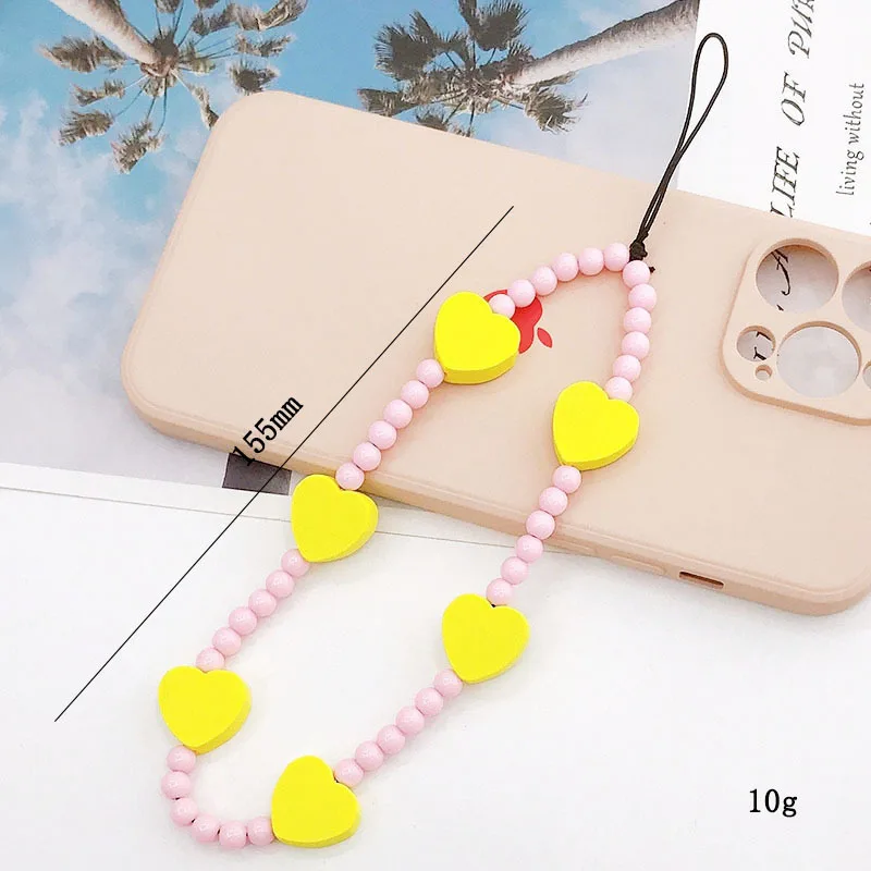 아크릴 별 사랑 곰돌이 폰줄 여성용 핸드메이드 비즈 폰 - Phone Accessories Pictures 리뷰 및 가격