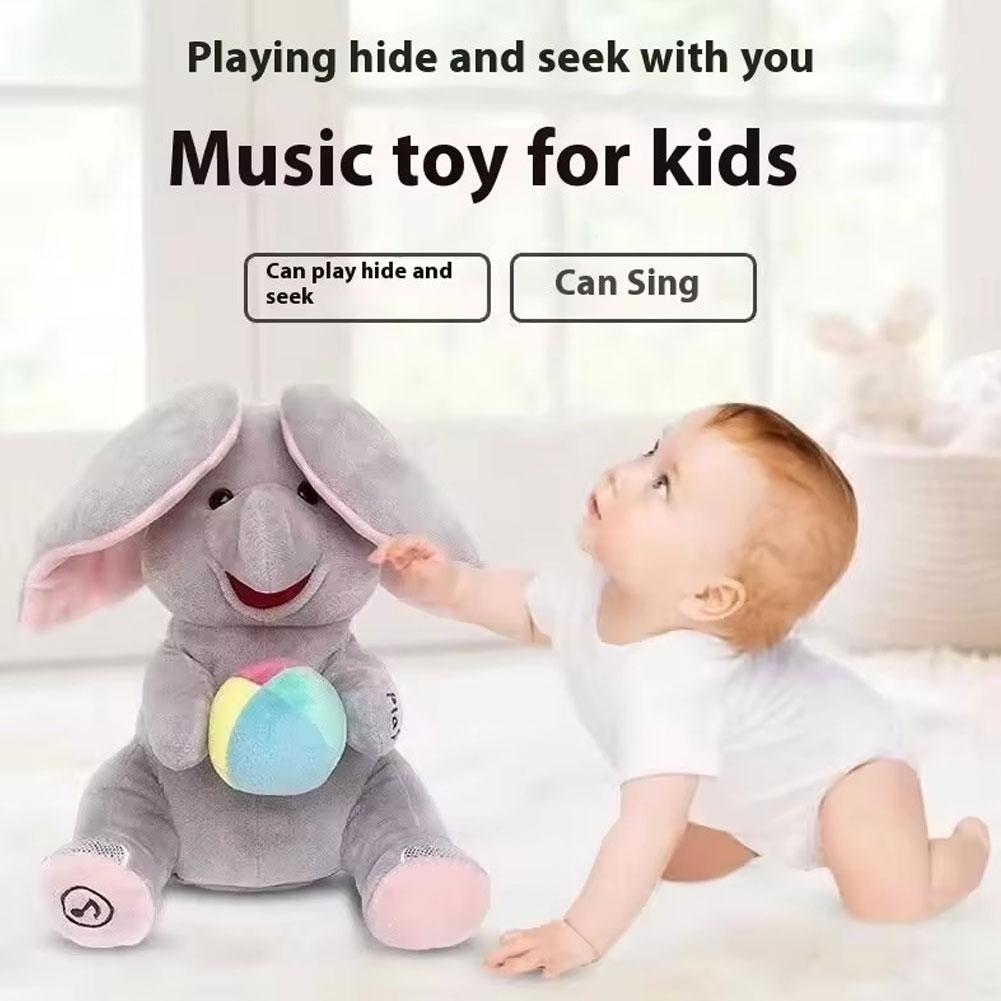 숨바꼭질을 하는 코끼리 인형, 귀 흔드는 기능과 음악, - Phone Accessories Baby 리뷰 및 가격