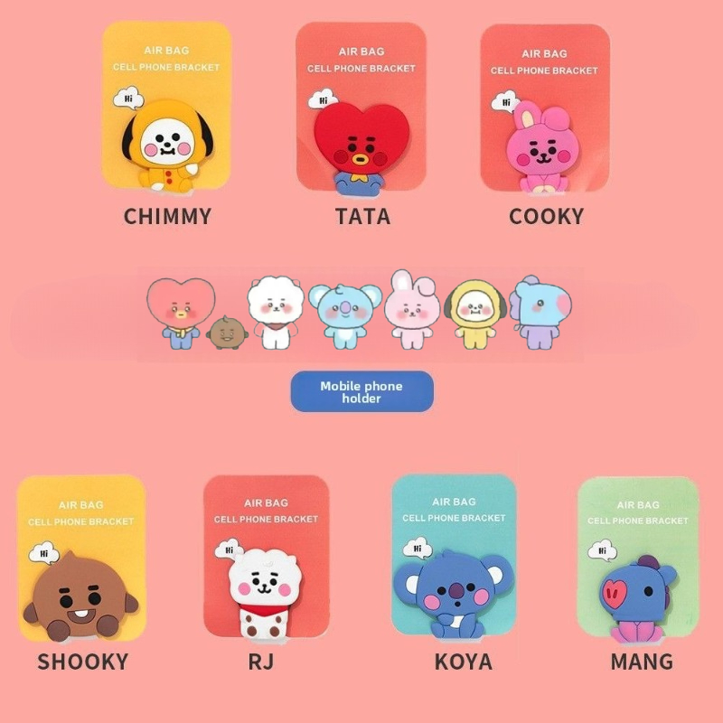 BT21 만화 귀여운 실리콘 핸드폰 거치대 카와이 접이 - Phone Accessories Supplier 리뷰 및 가격