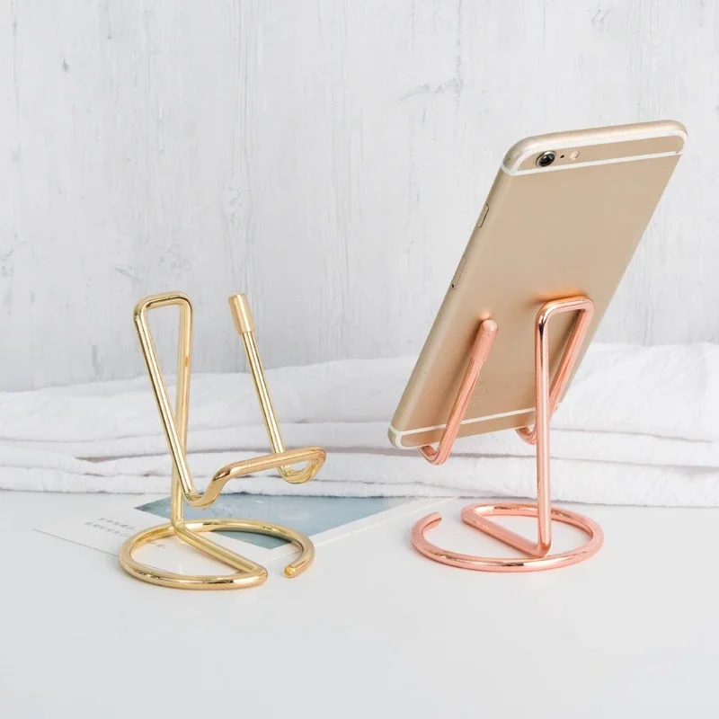 1PC 금속 게으른 와이어 휴대 전화 휴대용 홀더 골드 - Phone Accessories Rack 리뷰 및 가격