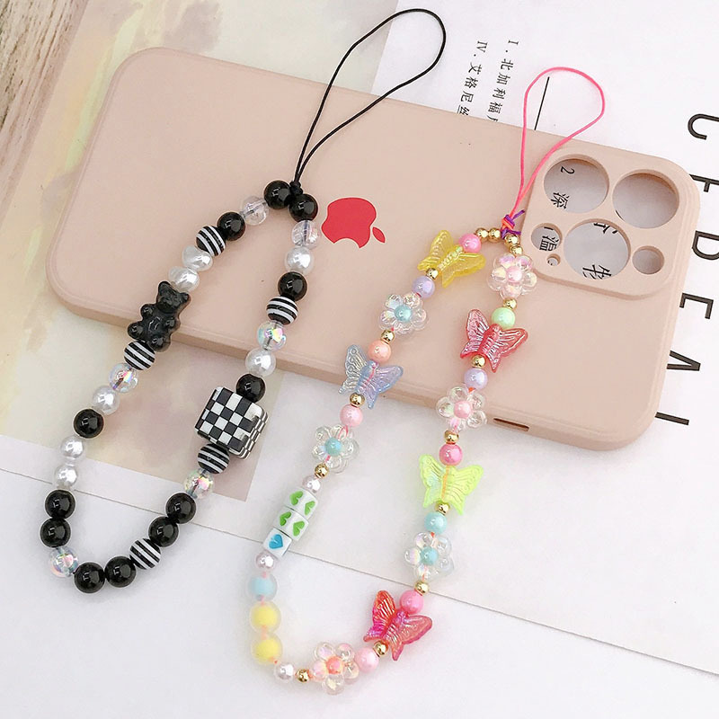 새로운 귀여운 나비 참 휴대폰 체인 끈 여성용 분실 방 - Phone Accessories Pictures 리뷰 및 가격