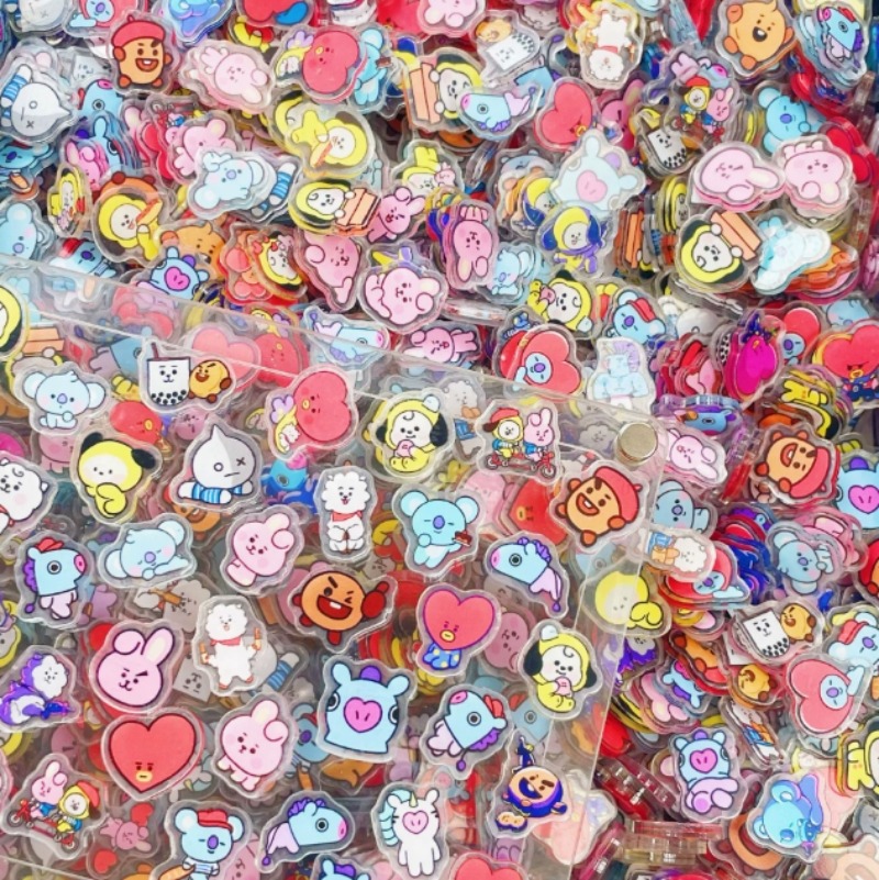 100개 미니 BT21 아크릴 플레이트 DIY 액세서리 - Phone Accessories Diy 리뷰 및 가격