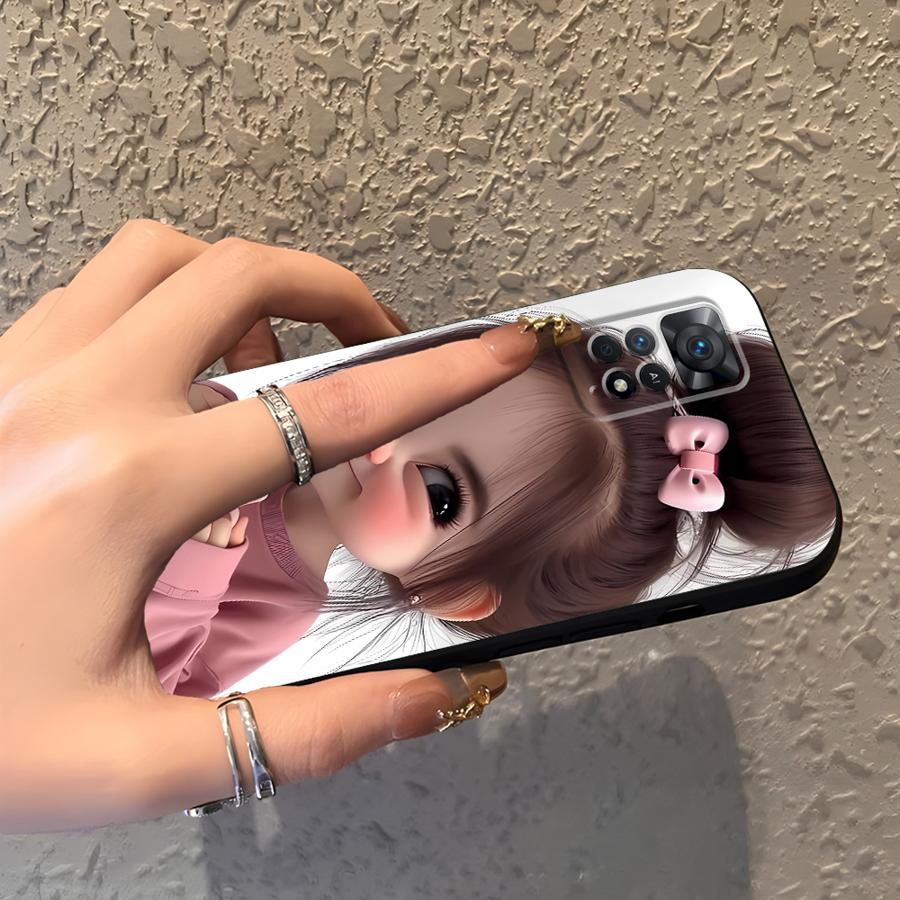 만화 소녀 패턴 푼다 폰 커버 케이스 (샤오미 레드미  - Phone Accessories For Girls 리뷰 및 가격