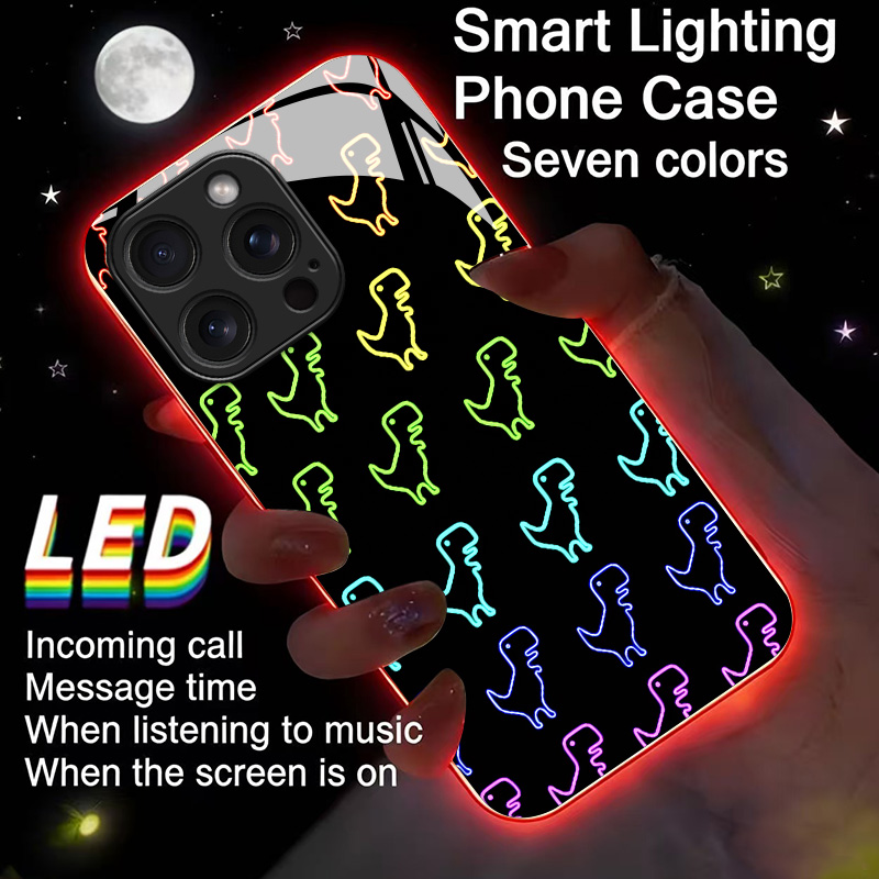 네온 디노 야광 유리 LED 콜 라이트업 플래시 폰 케 - Led Flash Case 리뷰 및 가격