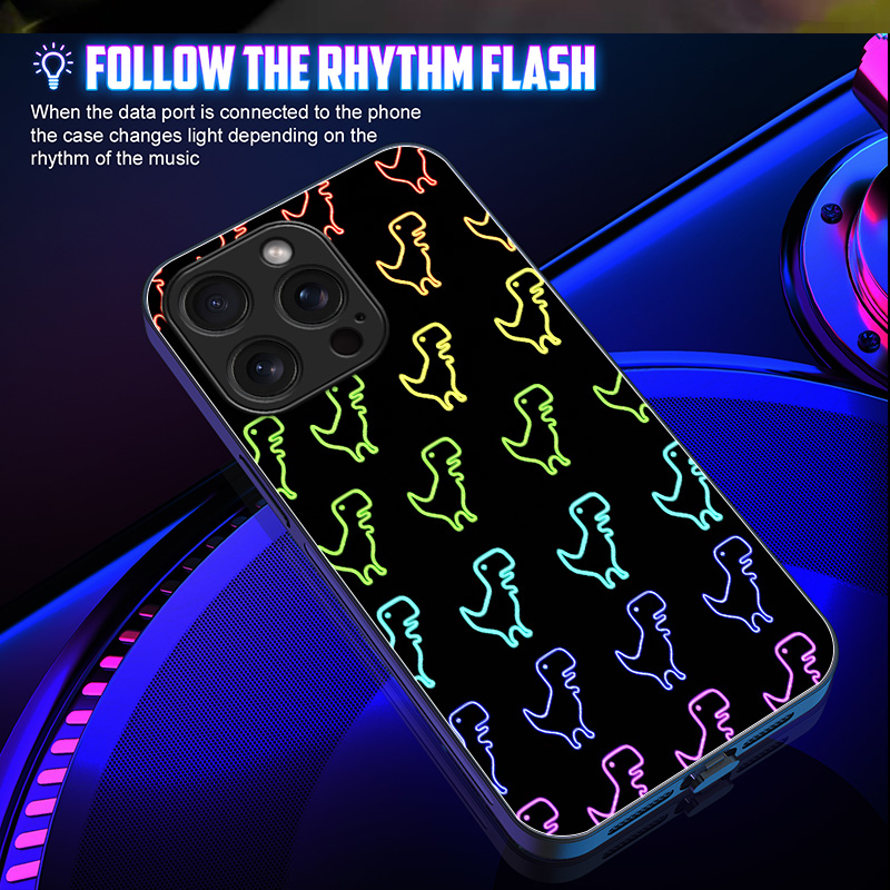 네온 디노 야광 유리 LED 콜 라이트업 플래시 폰 케 - Led Flash Case 리뷰 및 가격