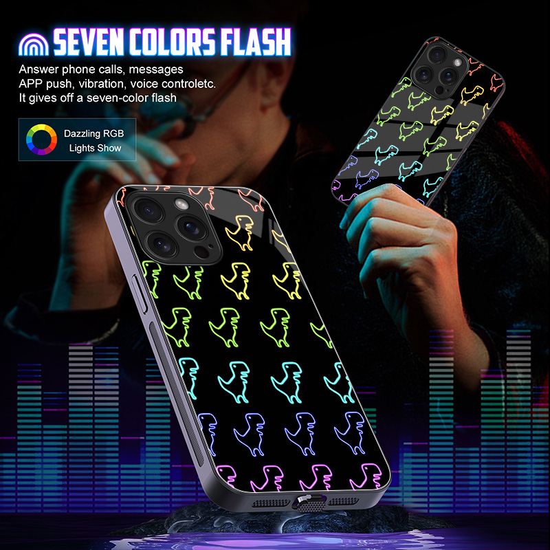네온 디노 야광 유리 LED 콜 라이트업 플래시 폰 케 - Led Flash Case 리뷰 및 가격