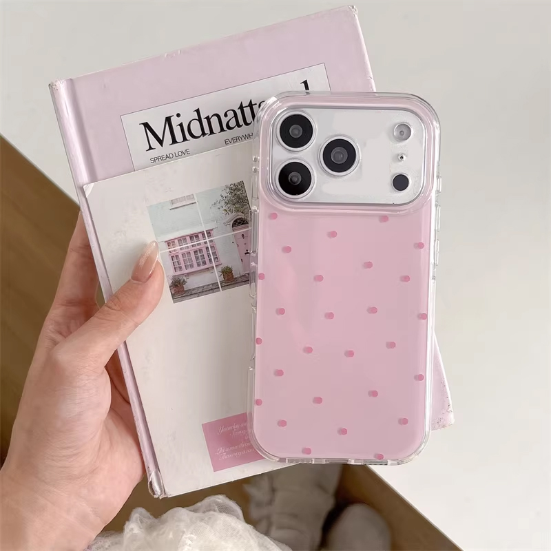 한국 인스타걸 심플 블루 핑크 물방울 무늬 만화 캐릭터 - Phone Accessories For Girls 리뷰 및 가격