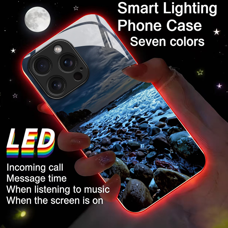 록키 비치 웨이브 발광 글래스 LED 콜 라이트 업 플 - Led Flash Case 리뷰 및 가격