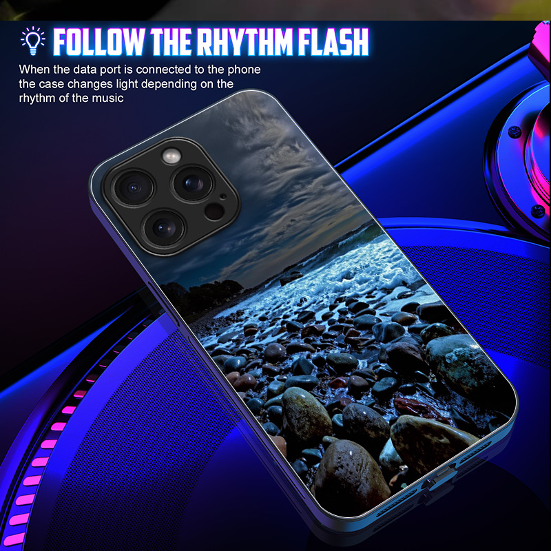록키 비치 웨이브 발광 글래스 LED 콜 라이트 업 플 - Led Flash Case 리뷰 및 가격