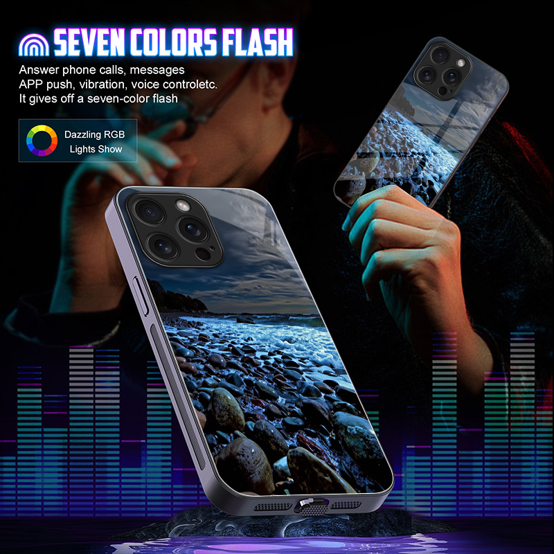 록키 비치 웨이브 발광 글래스 LED 콜 라이트 업 플 - Led Flash Case 리뷰 및 가격