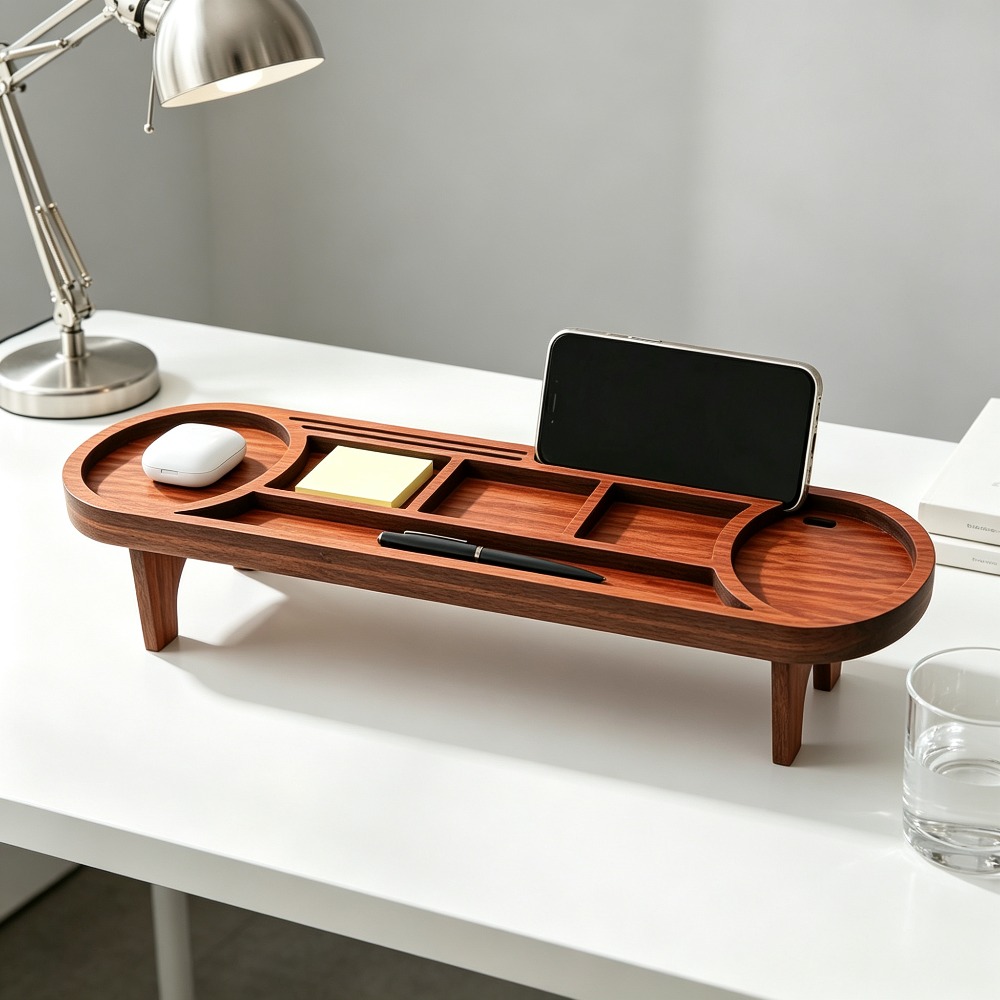 나무 책상 정리함 (휴대폰 거치대 포함) 다기능 데스크 - Phone Accessories Rack 리뷰 및 가격