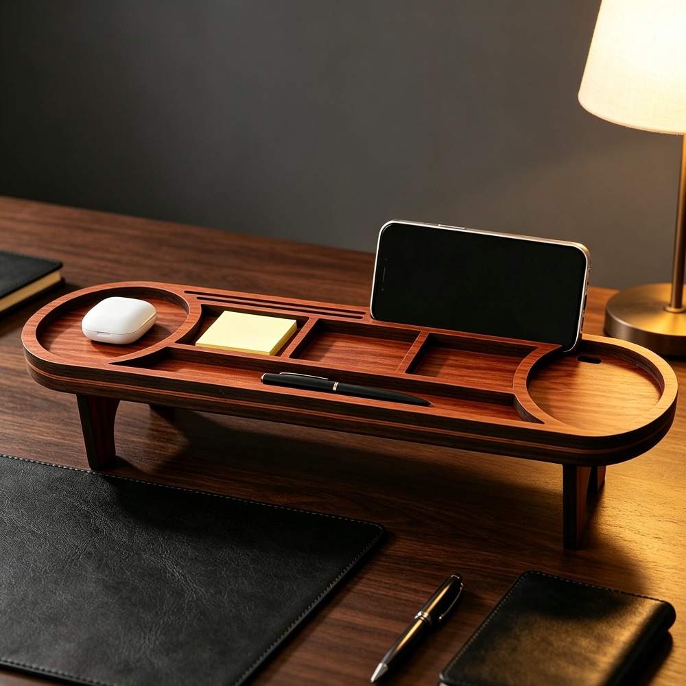나무 책상 정리함 (휴대폰 거치대 포함) 다기능 데스크 - Phone Accessories Rack 리뷰 및 가격