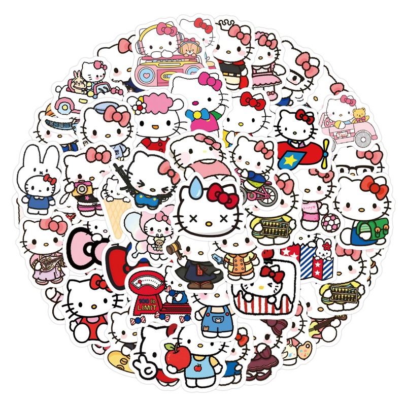 100pcs 헬로 키티 스티커 애니메이션 만화 인쇄 액 - Phone Accessories Supplier 리뷰 및 가격