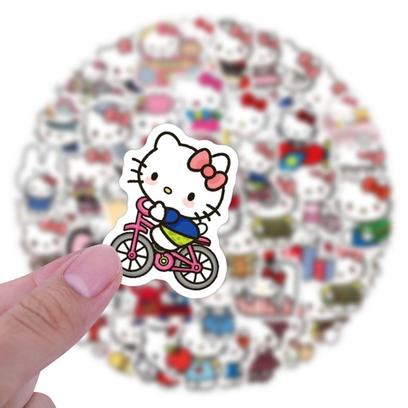 100pcs 헬로 키티 스티커 애니메이션 만화 인쇄 액 - Phone Accessories Supplier 리뷰 및 가격