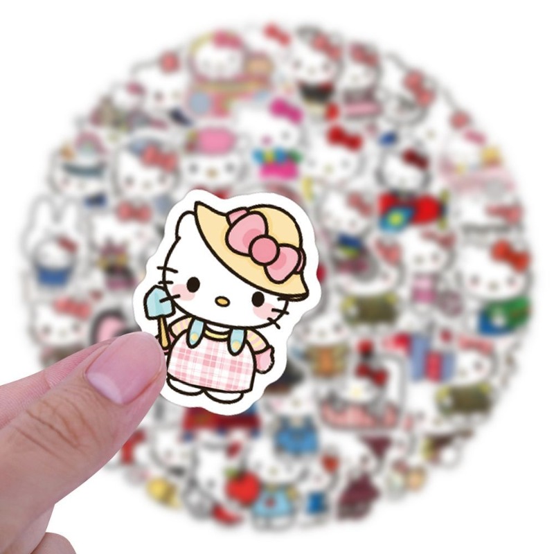 100pcs 헬로 키티 스티커 애니메이션 만화 인쇄 액 - Phone Accessories Supplier 리뷰 및 가격
