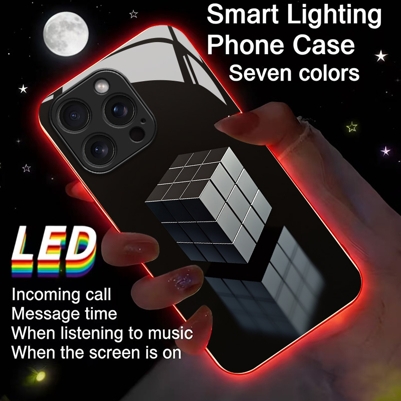 미러 큐브 발광 유리 LED 콜 라이트 업 플래시 폰  - Led Flash Case 리뷰 및 가격