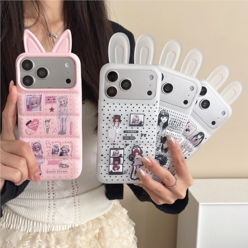 일본 Y2K 귀여운 토끼 귀 폰 케이스 아이폰 15 1 - Phone Accessories For Girls 리뷰 및 가격