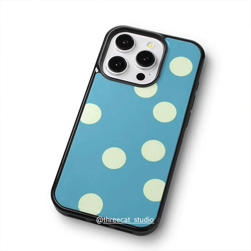 젠틀 걸 레이크 블루 밀크 옐로우 빅 폴카 도트 폰 케 - Phone Accessories For Girls 리뷰 및 가격