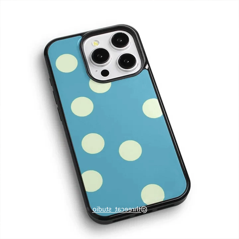 젠틀 걸 레이크 블루 밀크 옐로우 빅 폴카 도트 폰 케 - Phone Accessories For Girls 리뷰 및 가격